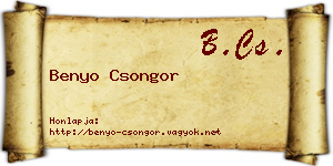 Benyo Csongor névjegykártya